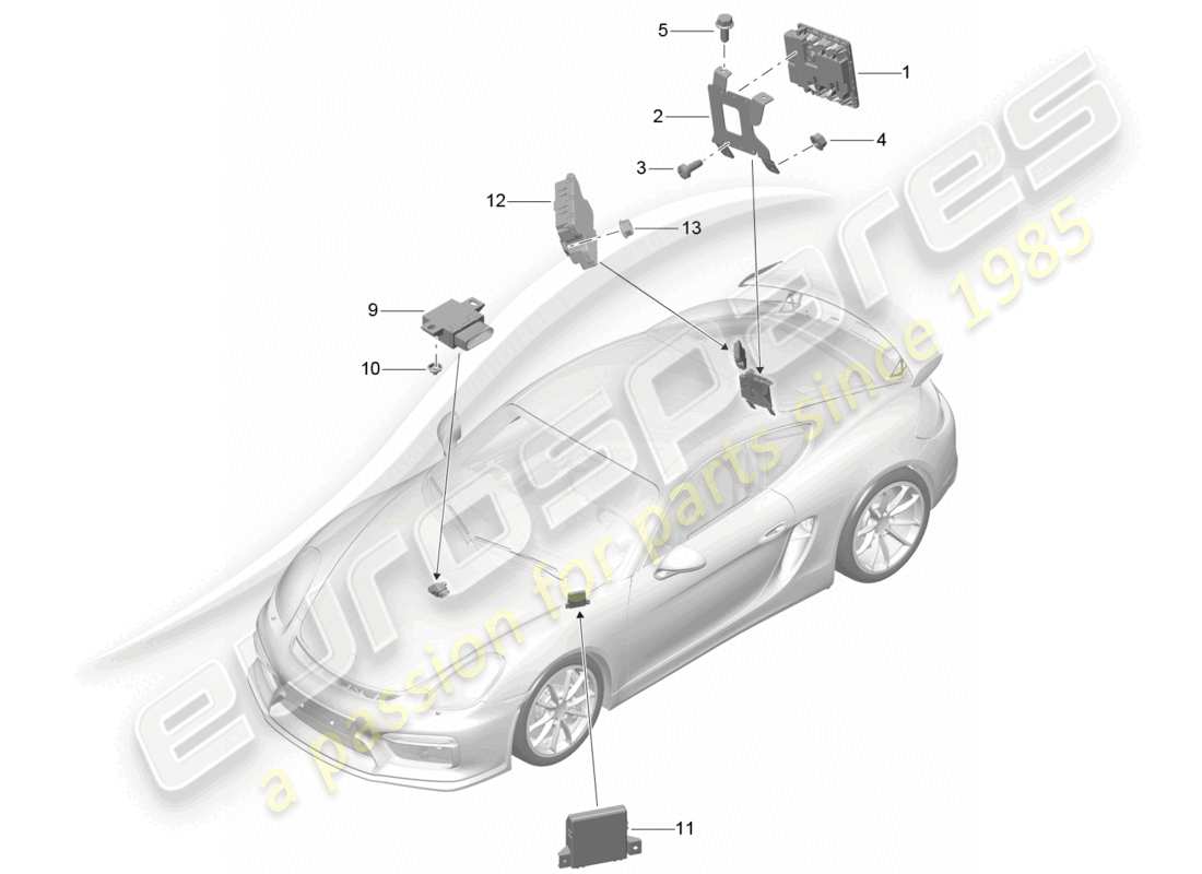 a part diagram from the porsche 2016 (981 cayman gt4) parts catalogue