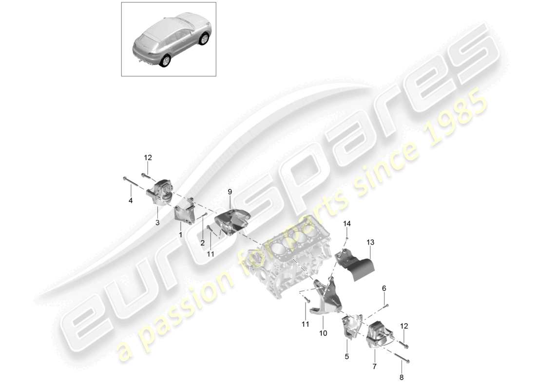 a part diagram from the porsche 2015 (macan) parts catalogue