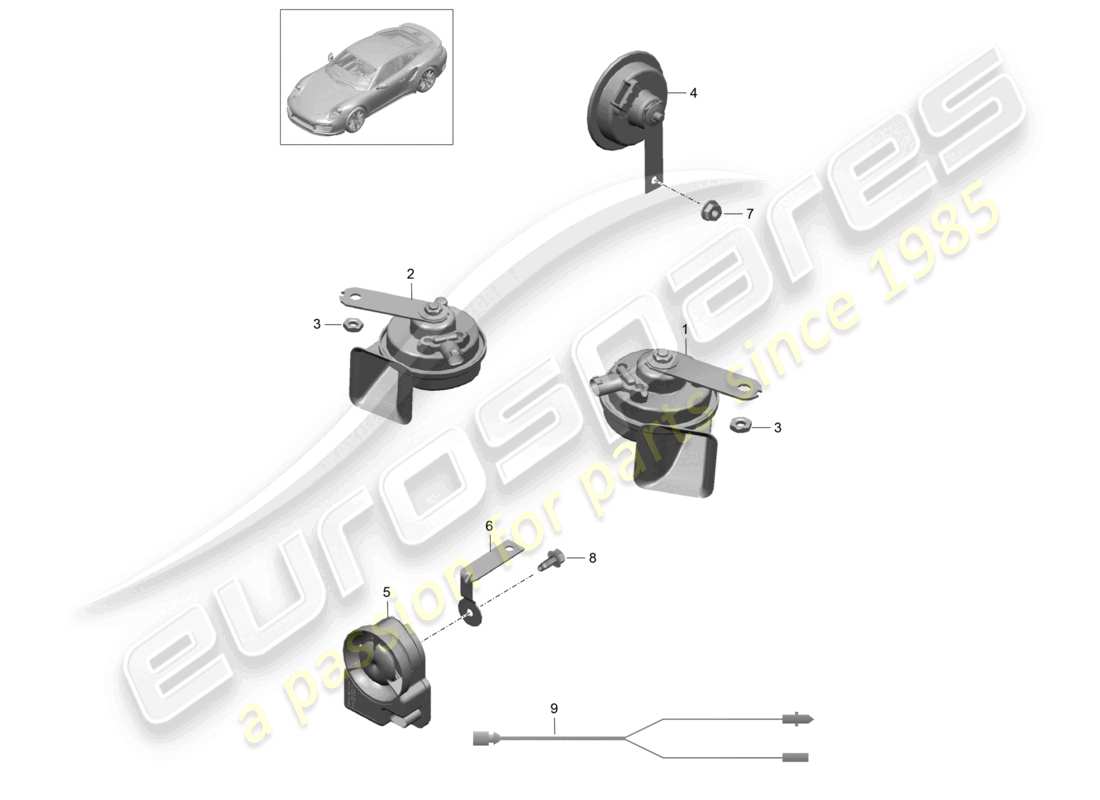 a part diagram from the porsche 991 parts catalogue
