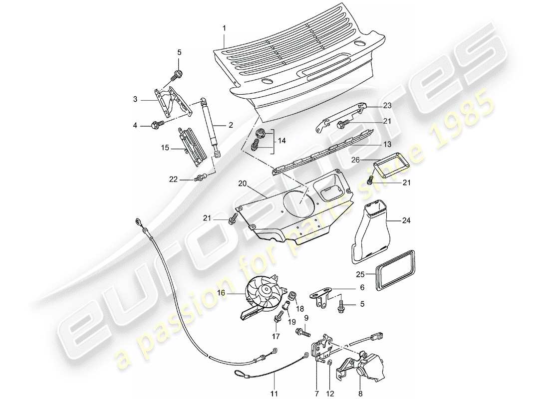 a part diagram from the porsche 2002 (996 turbo / gt2) parts catalogue
