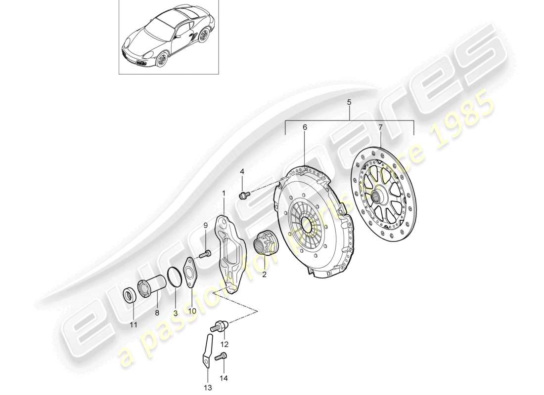 a part diagram from the porsche cayman parts catalogue