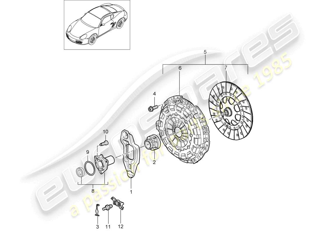 a part diagram from the porsche cayman parts catalogue