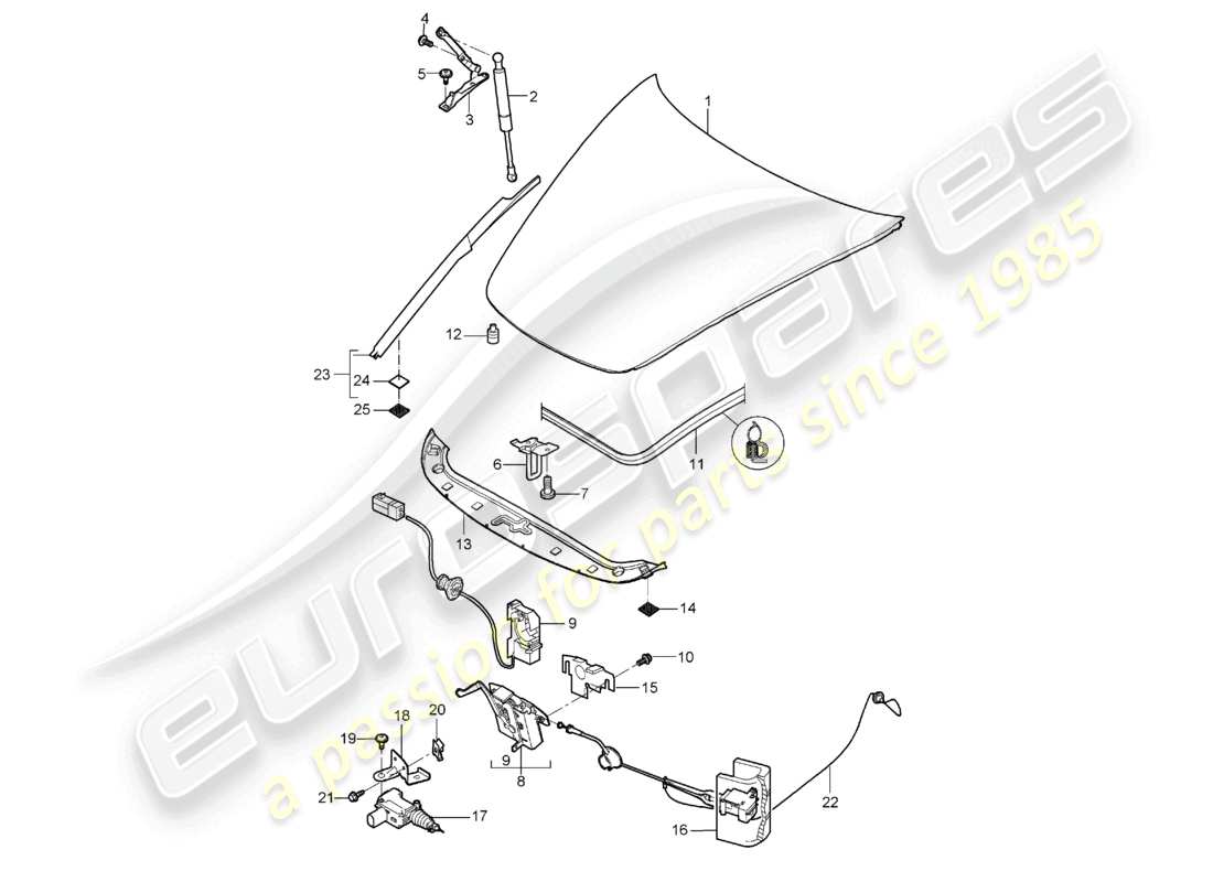 a part diagram from the porsche 2005 (987 boxster) parts catalogue