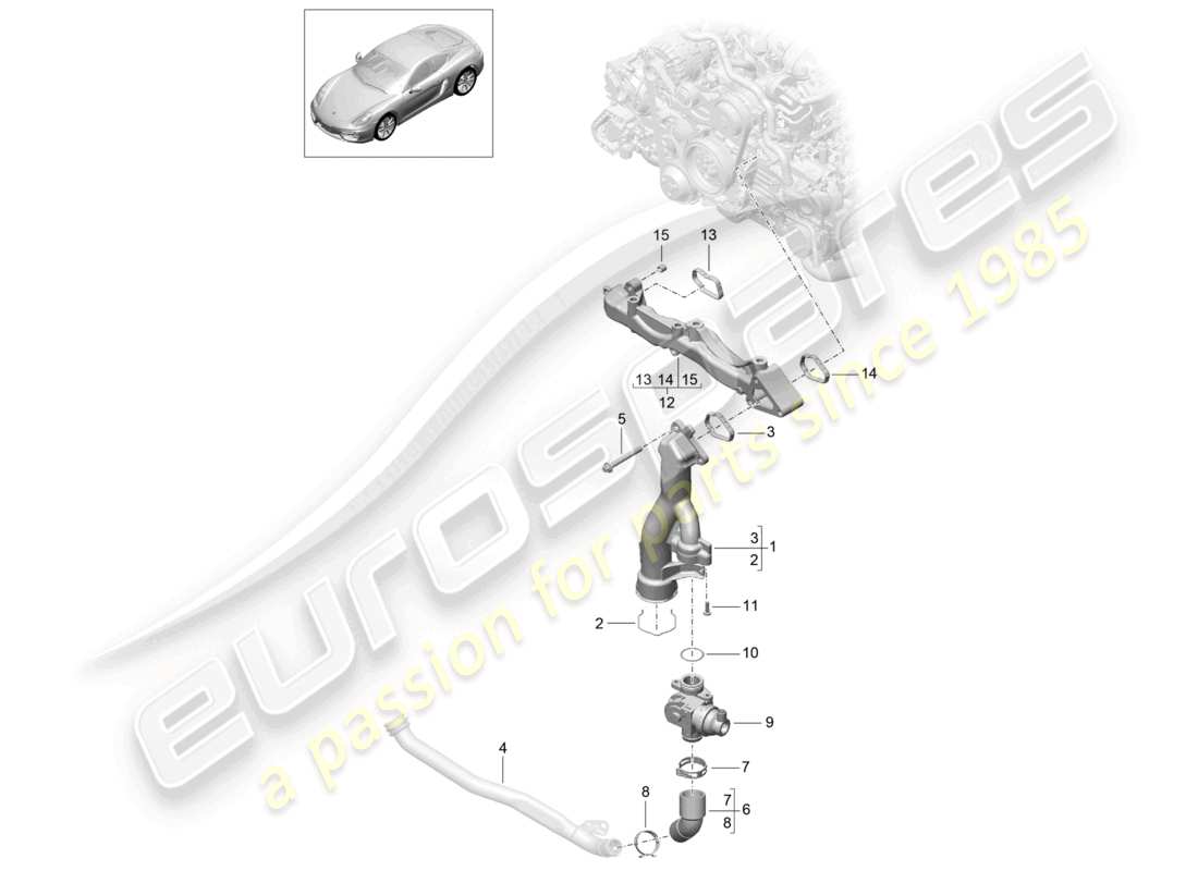 a part diagram from the porsche cayman parts catalogue