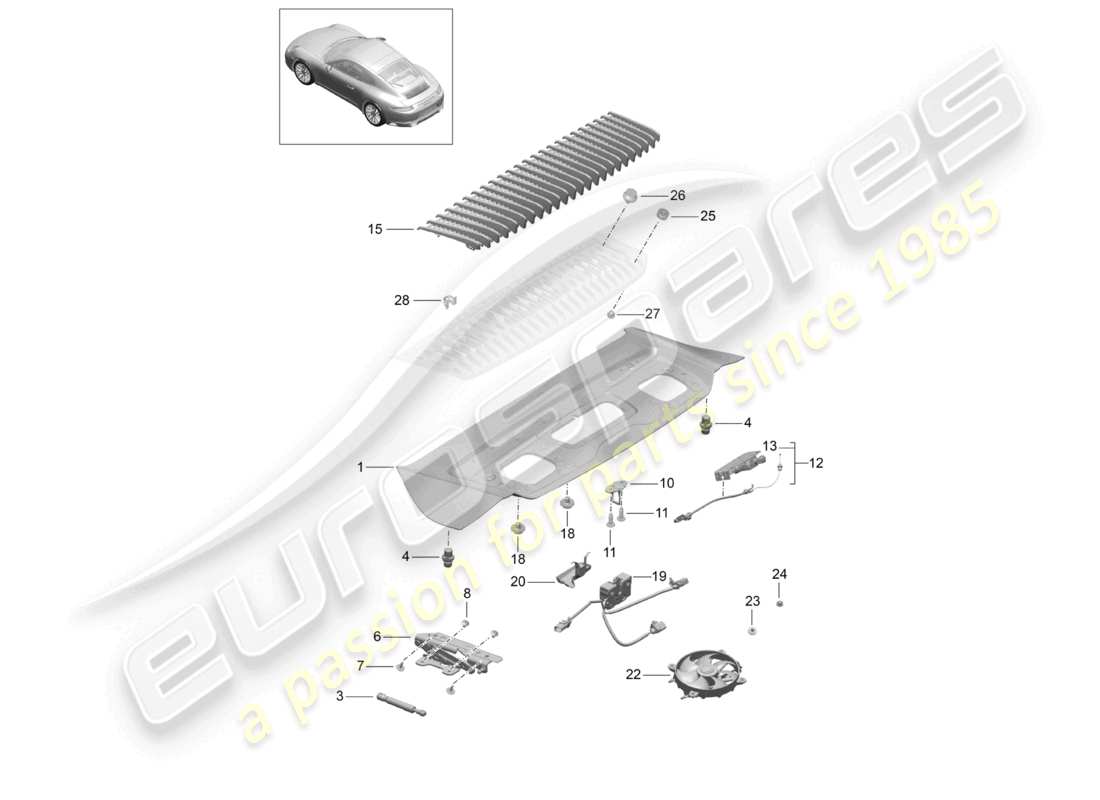 a part diagram from the porsche 991 parts catalogue