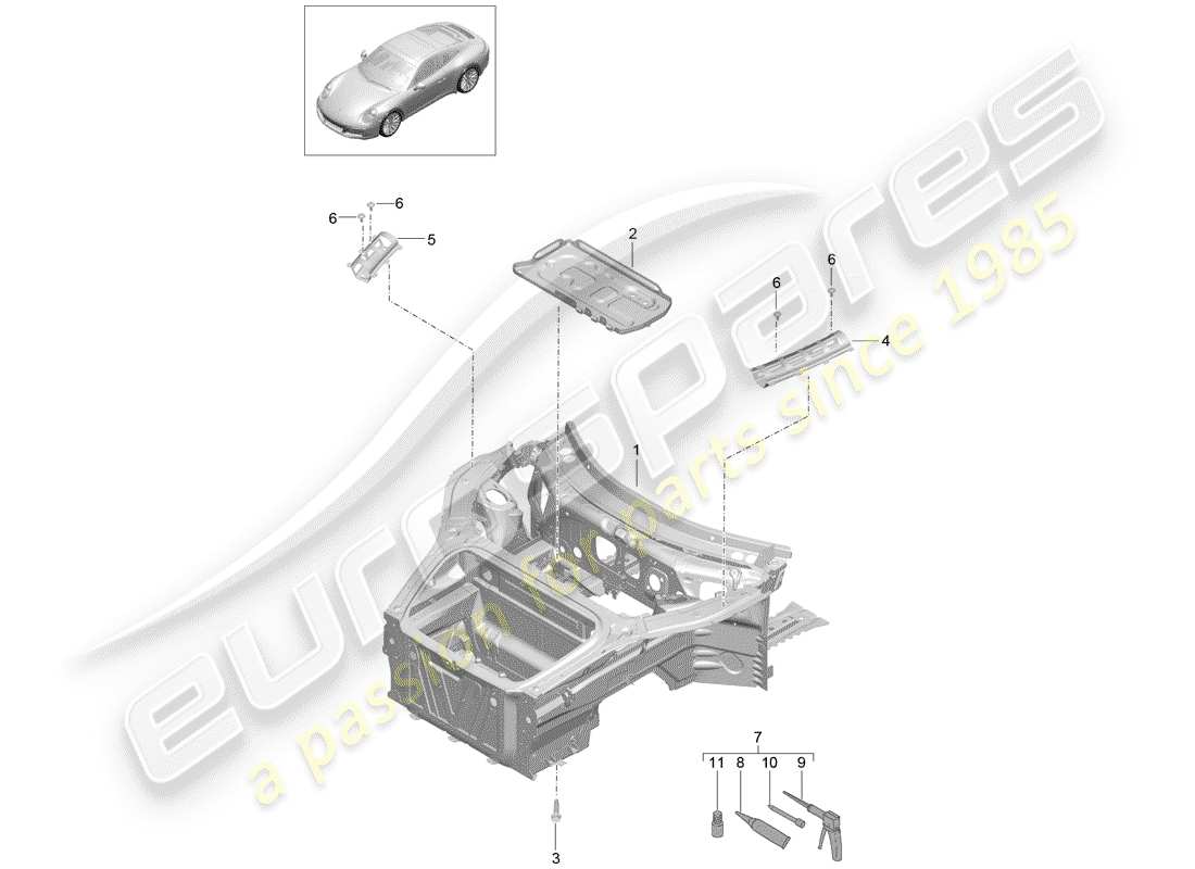 a part diagram from the porsche 2020 (991-2) parts catalogue