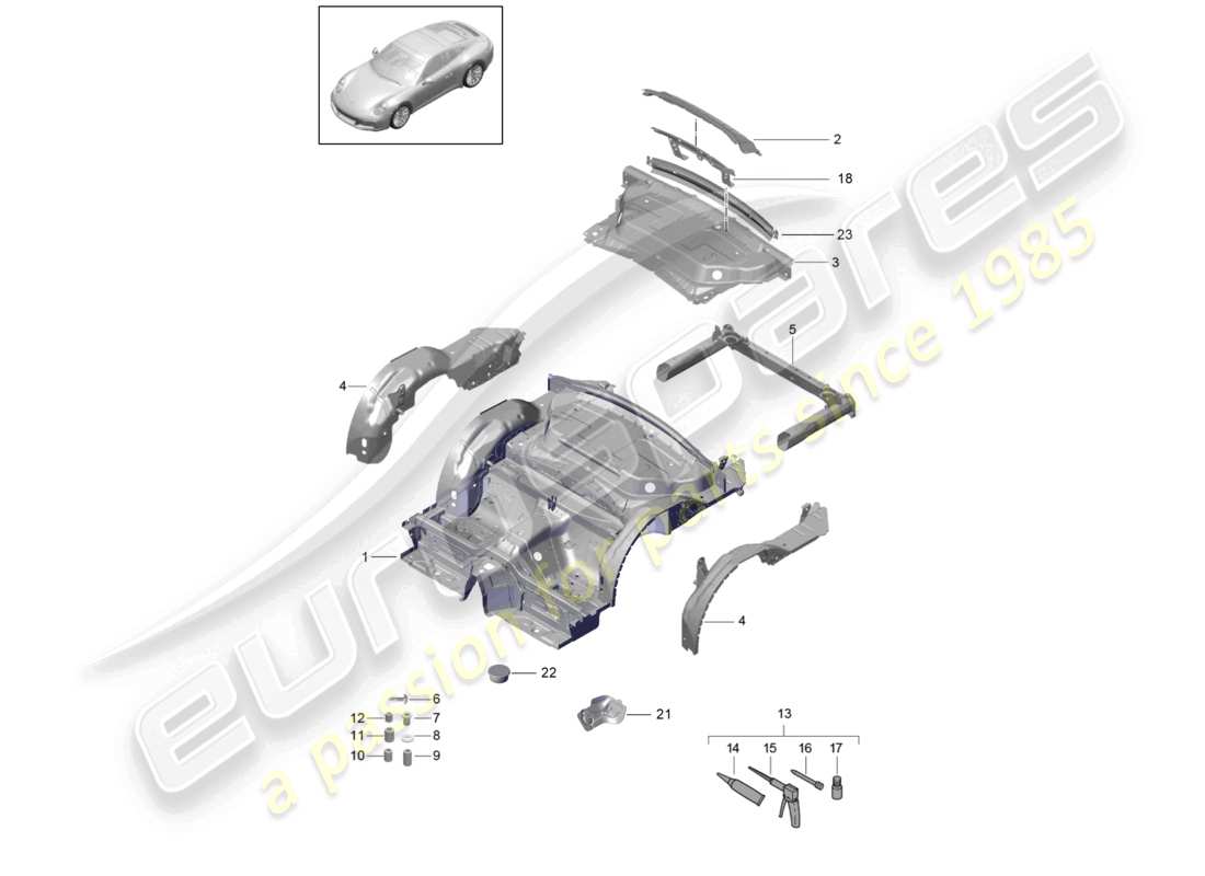 VIEW PARTS DIAGRAMS FROM THE PORSCHE 991 PARTS CATALOGUE a part diagram from the porsche 991 parts catalogue