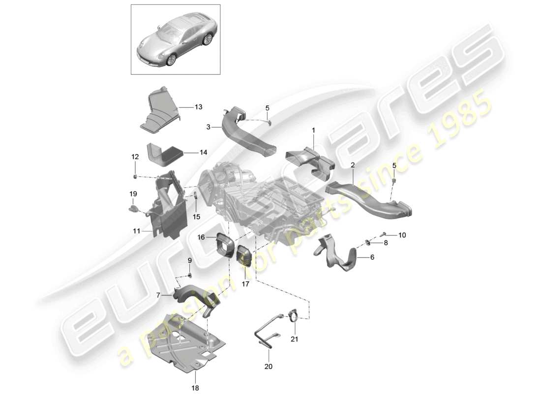 a part diagram from the porsche 2017 (991-2) parts catalogue