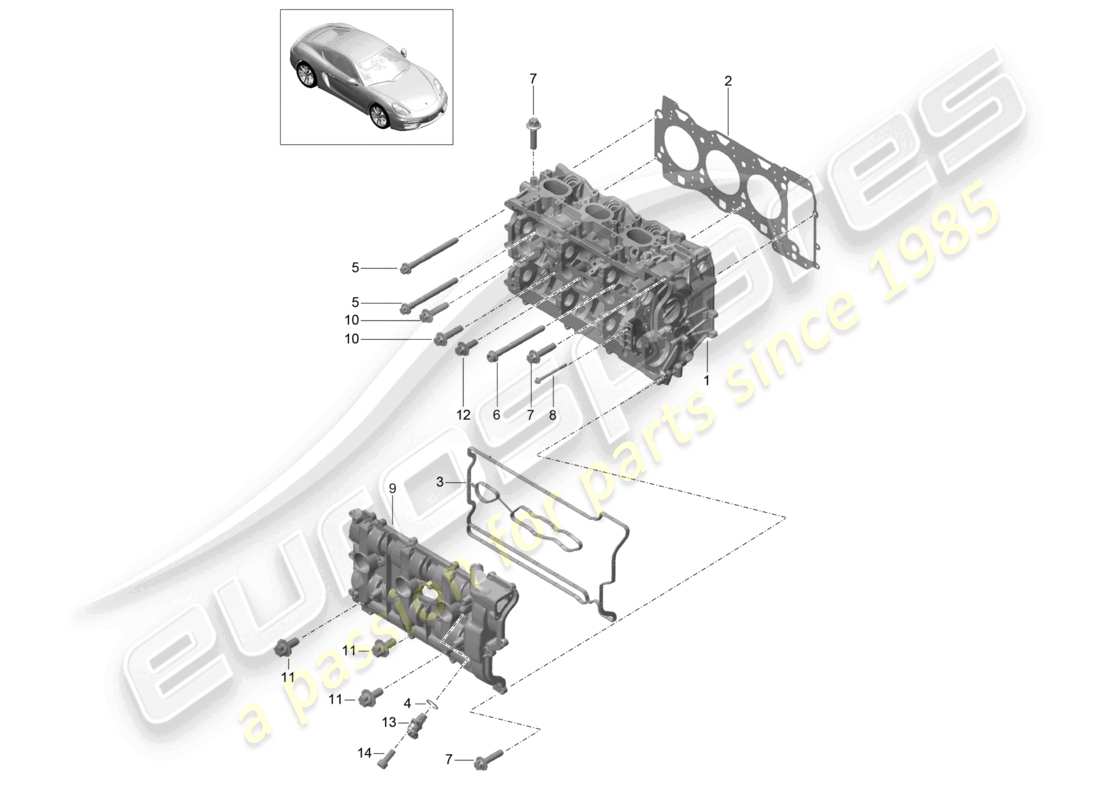 a part diagram from the porsche 2016 (981 cayman) parts catalogue