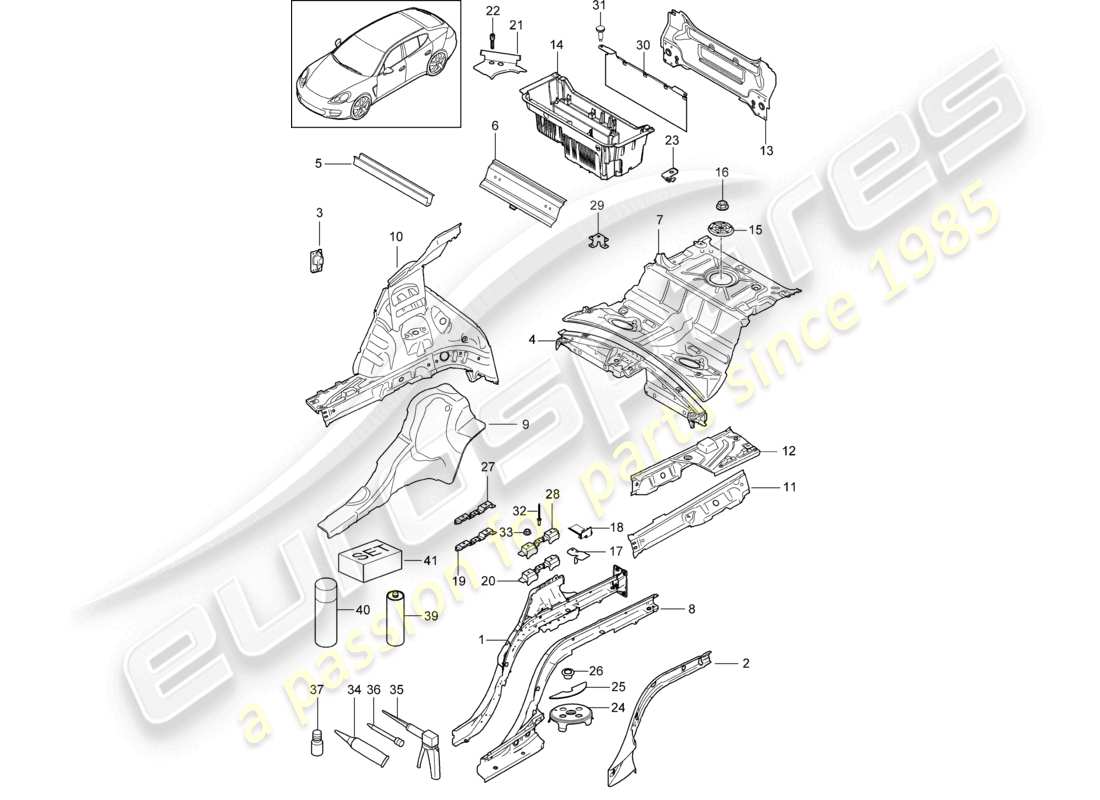 a part diagram from the porsche panamera parts catalogue