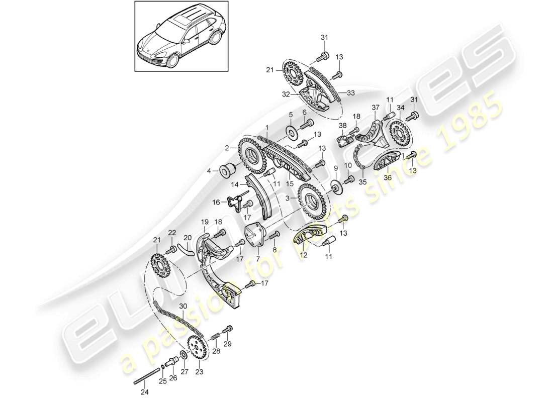 VIEW PARTS DIAGRAMS FROM THE PORSCHE CAYENNE PARTS CATALOGUE a part diagram from the porsche cayenne parts catalogue