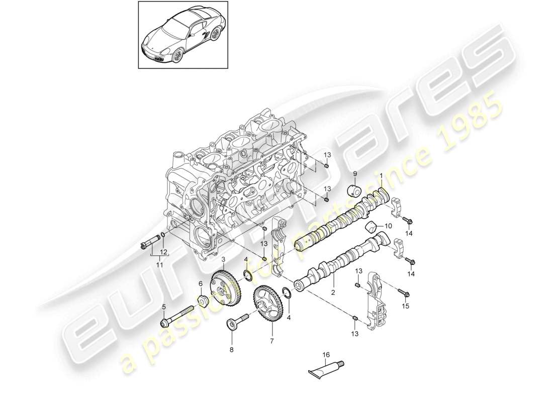 a part diagram from the porsche 2009 (987 cayman) parts catalogue
