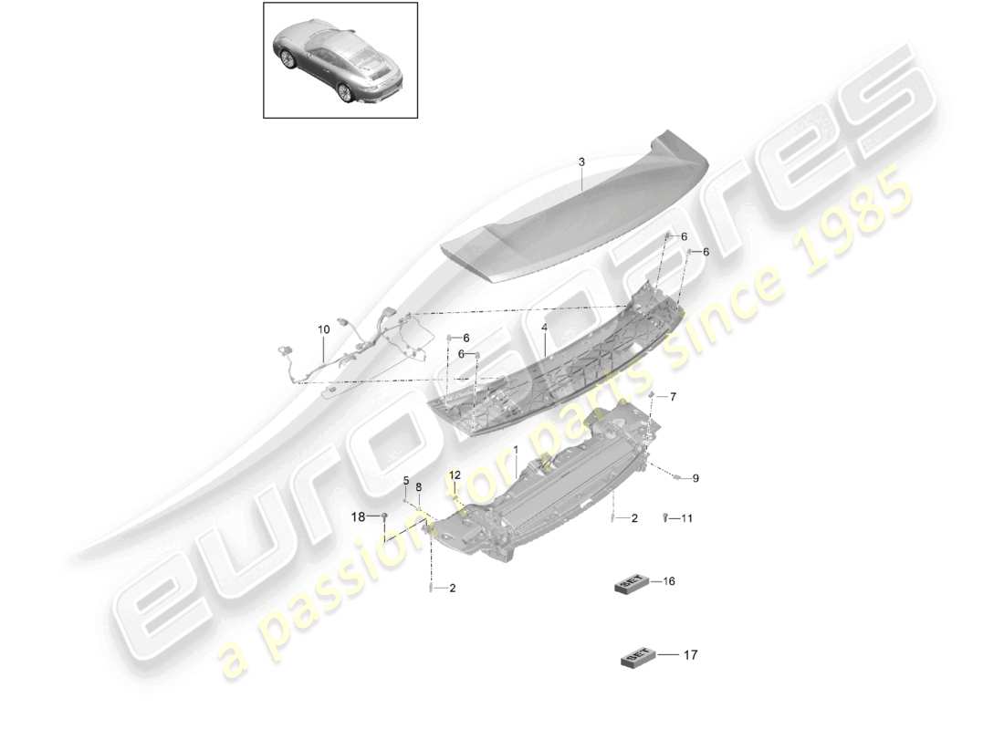 a part diagram from the porsche 991 parts catalogue