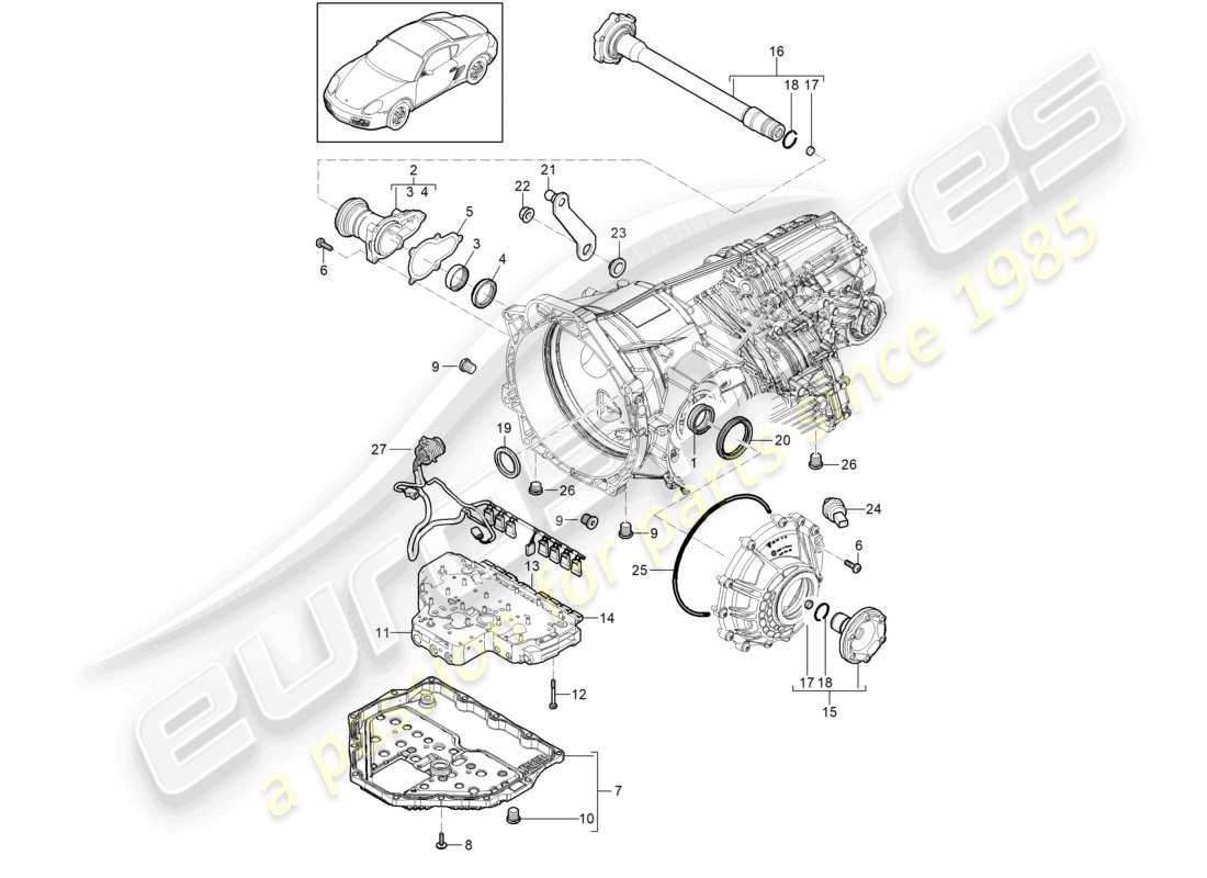 a part diagram from the porsche cayman parts catalogue