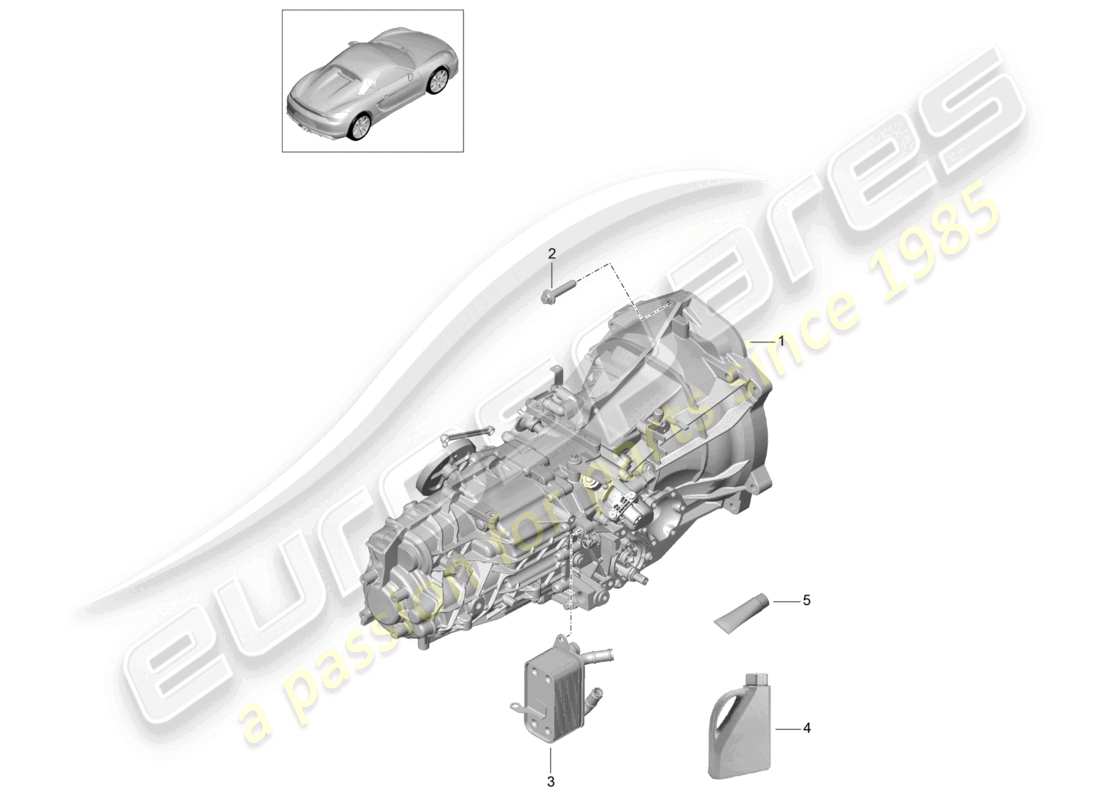 a part diagram from the porsche 2016 (981 boxster spyder) parts catalogue
