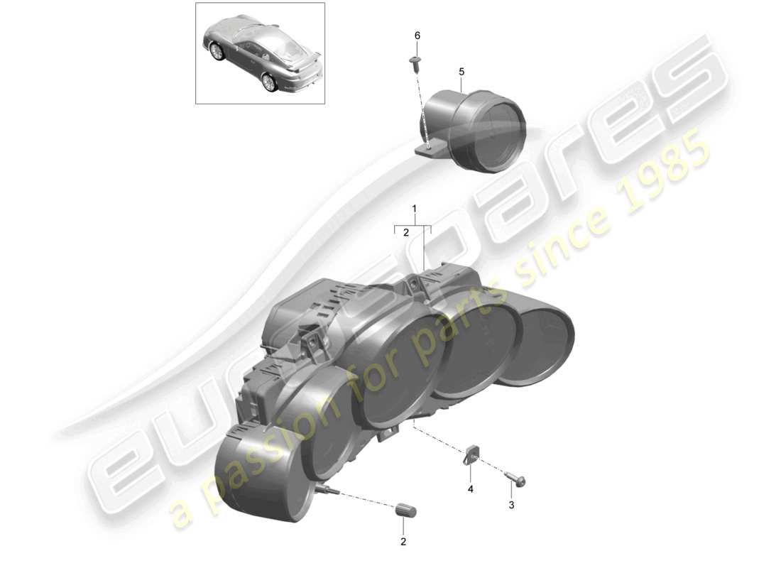 a part diagram from the porsche 2016 (991-1 r/gt3/rs) parts catalogue