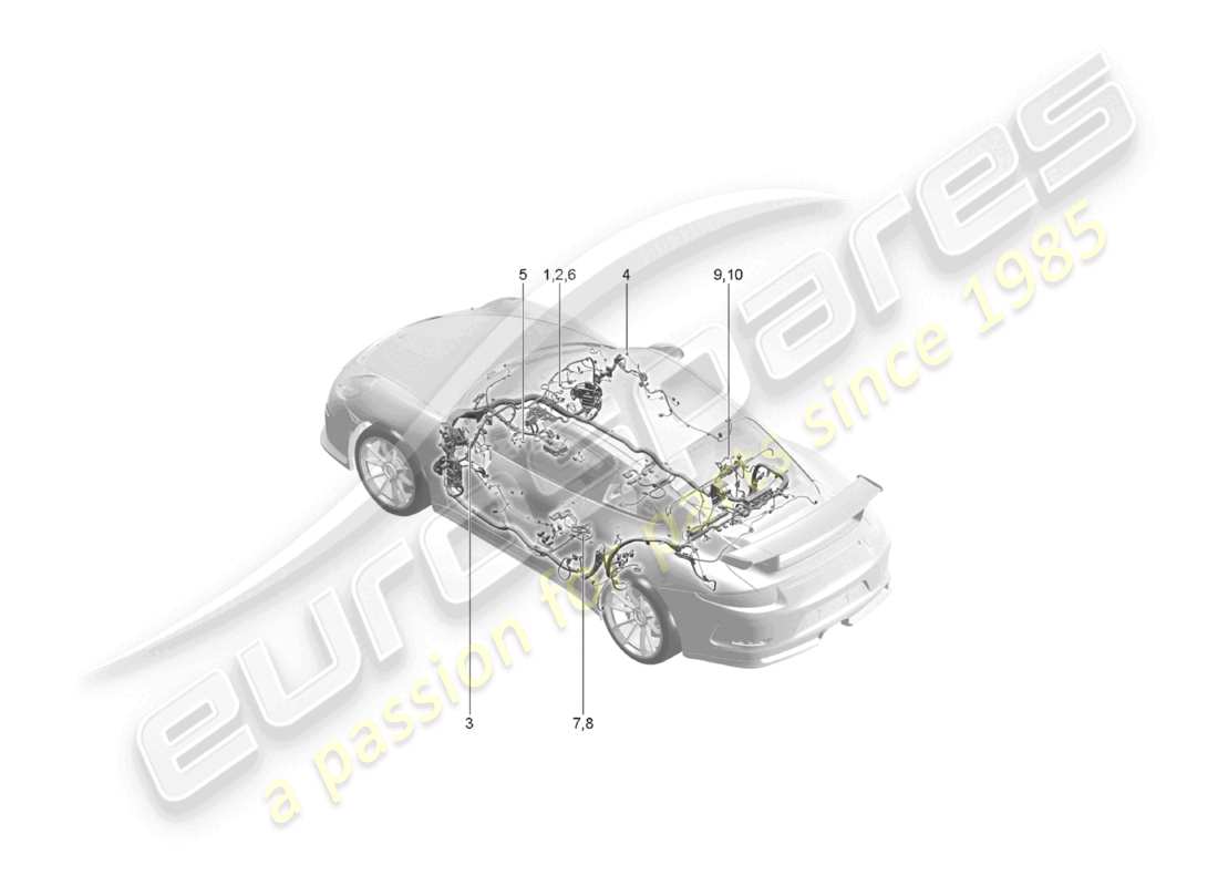 a part diagram from the porsche 2016 (991-1 r/gt3/rs) parts catalogue