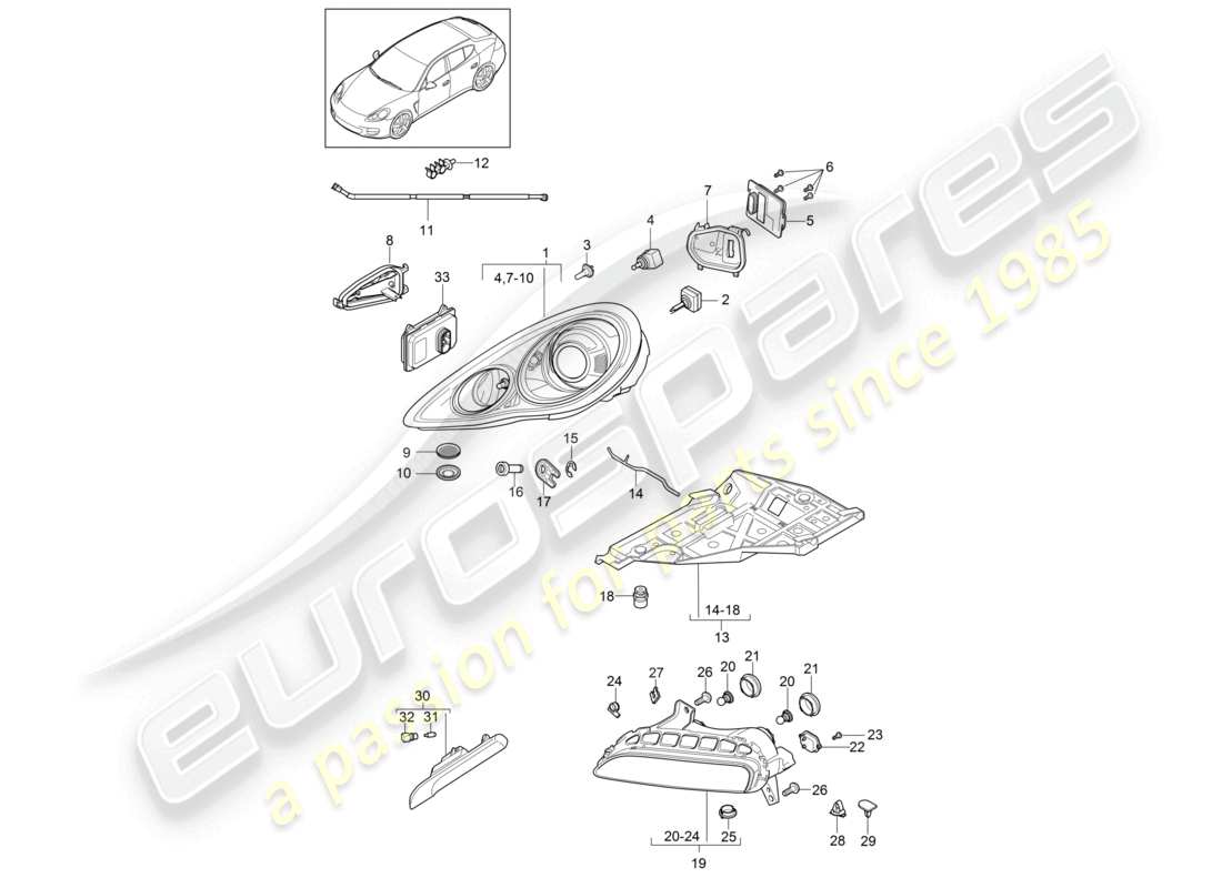a part diagram from the porsche panamera parts catalogue