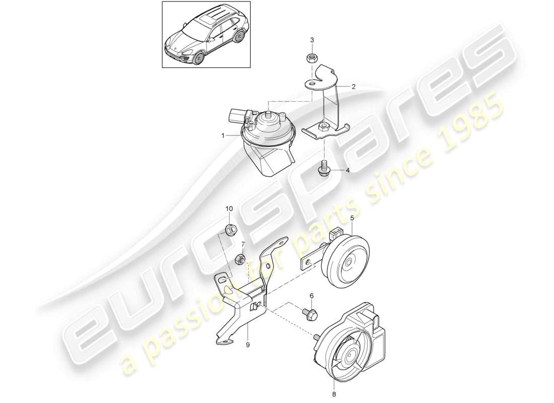 a part diagram from the porsche 2013 (cayenne e2 92a) parts catalogue