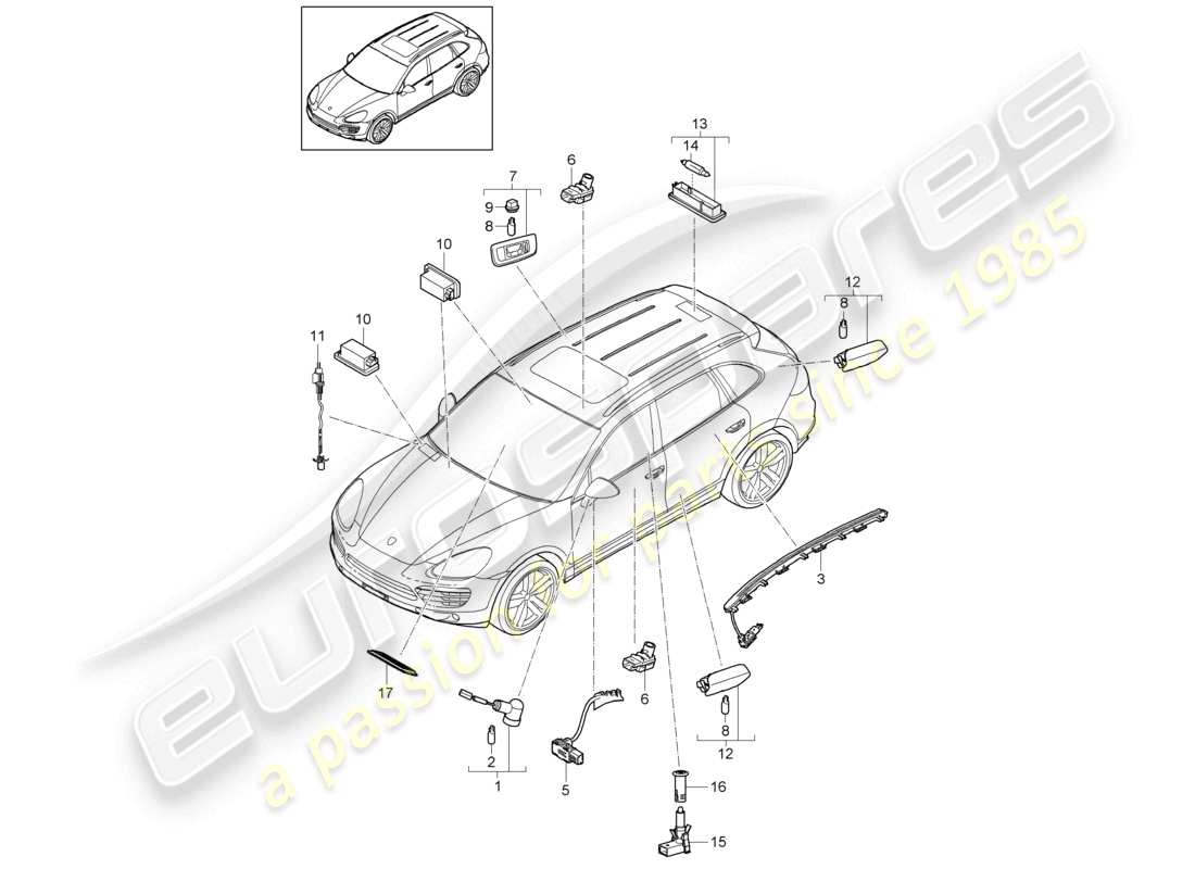 a part diagram from the porsche cayenne parts catalogue