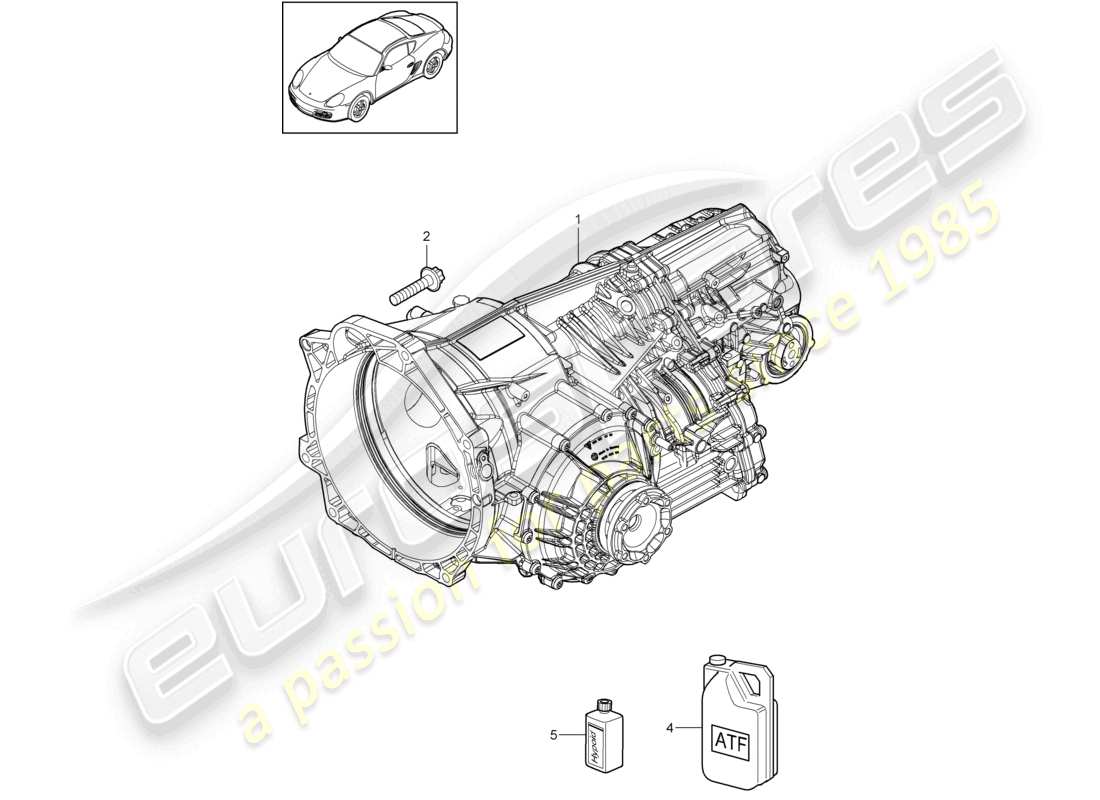 a part diagram from the porsche cayman parts catalogue