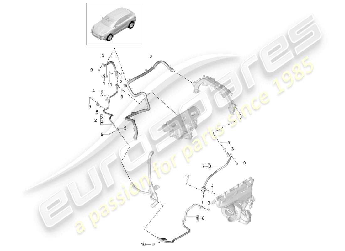 a part diagram from the porsche 2015 (macan) parts catalogue