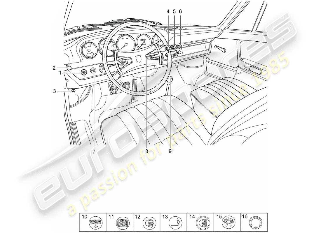 a part diagram from the porsche 1970 (911) parts catalogue