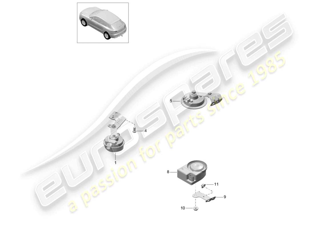 a part diagram from the porsche 2014 (macan) parts catalogue