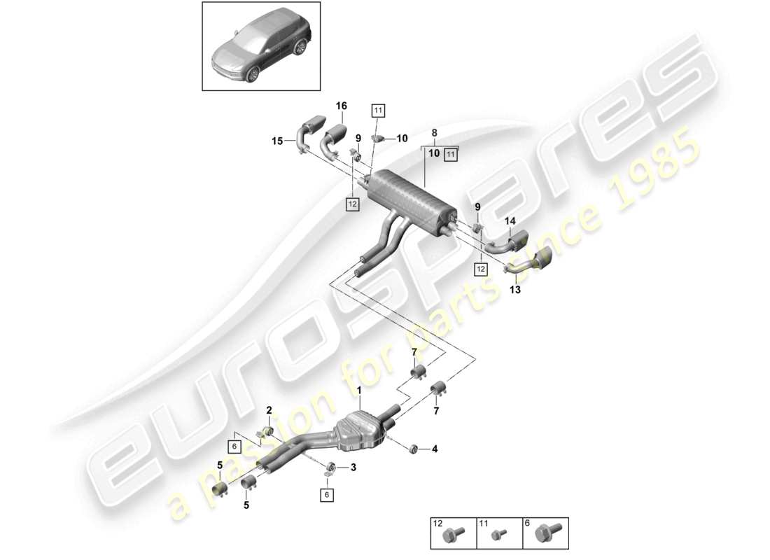 a part diagram from the porsche 2020 (cayenne e3 9ya/9yb) parts catalogue