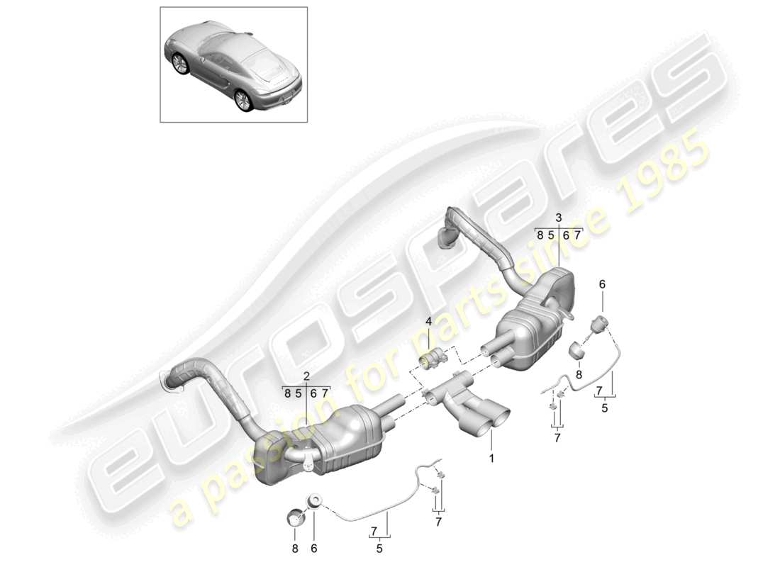 a part diagram from the porsche cayman parts catalogue