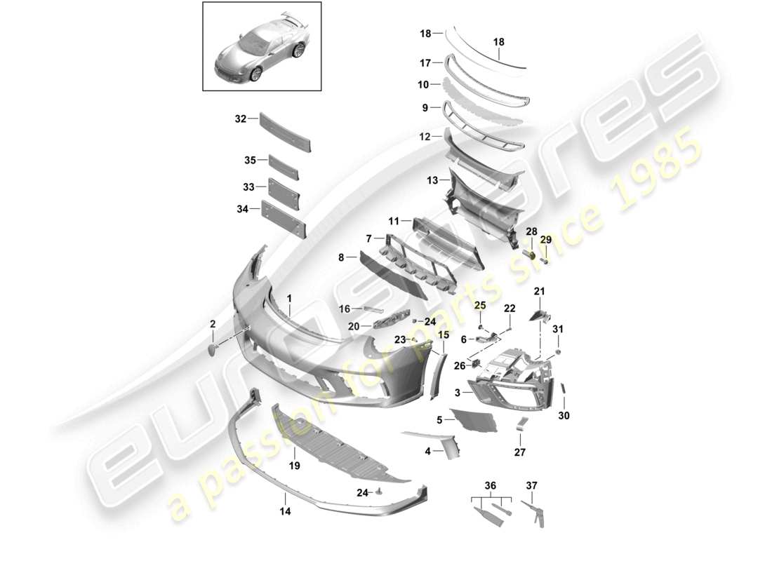 a part diagram from the porsche 991 parts catalogue