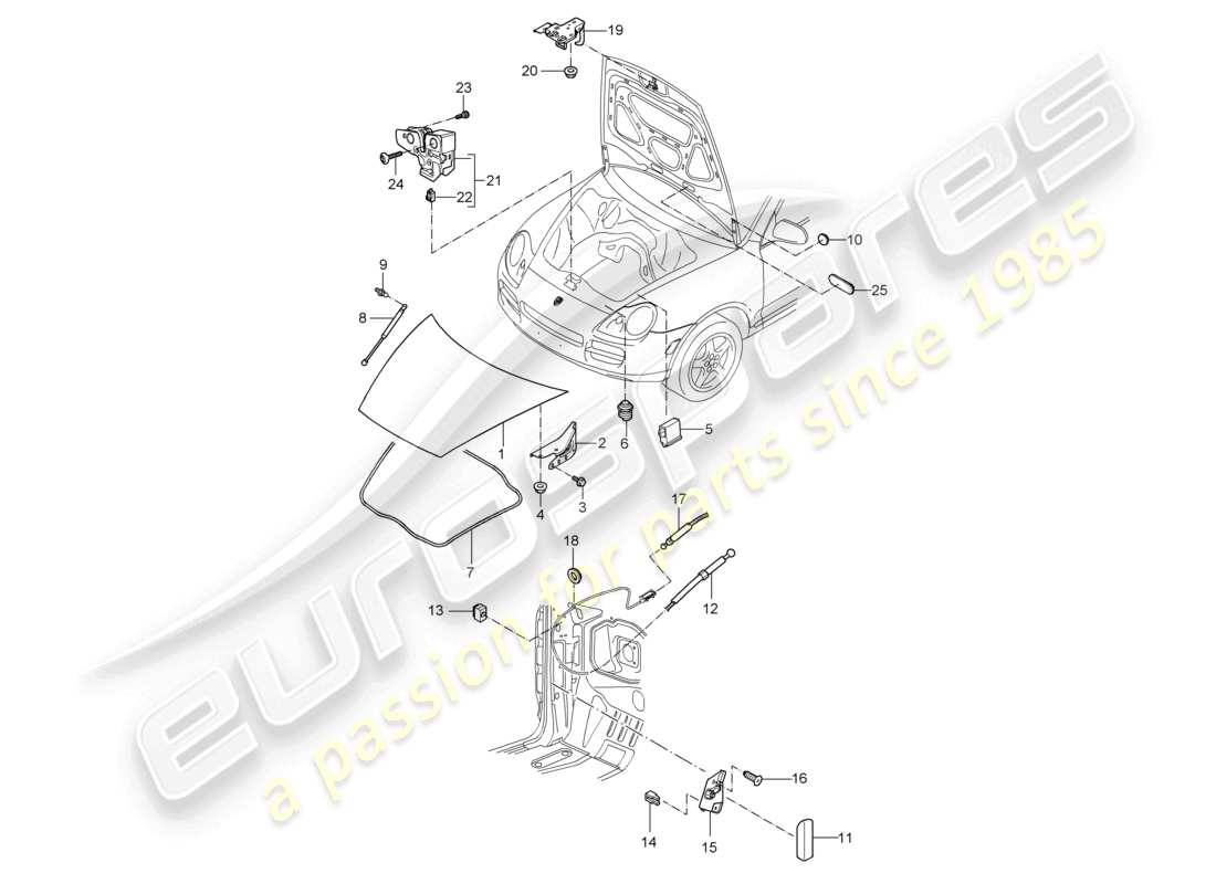 a part diagram from the porsche 2003 (cayenne e1 9pa) parts catalogue