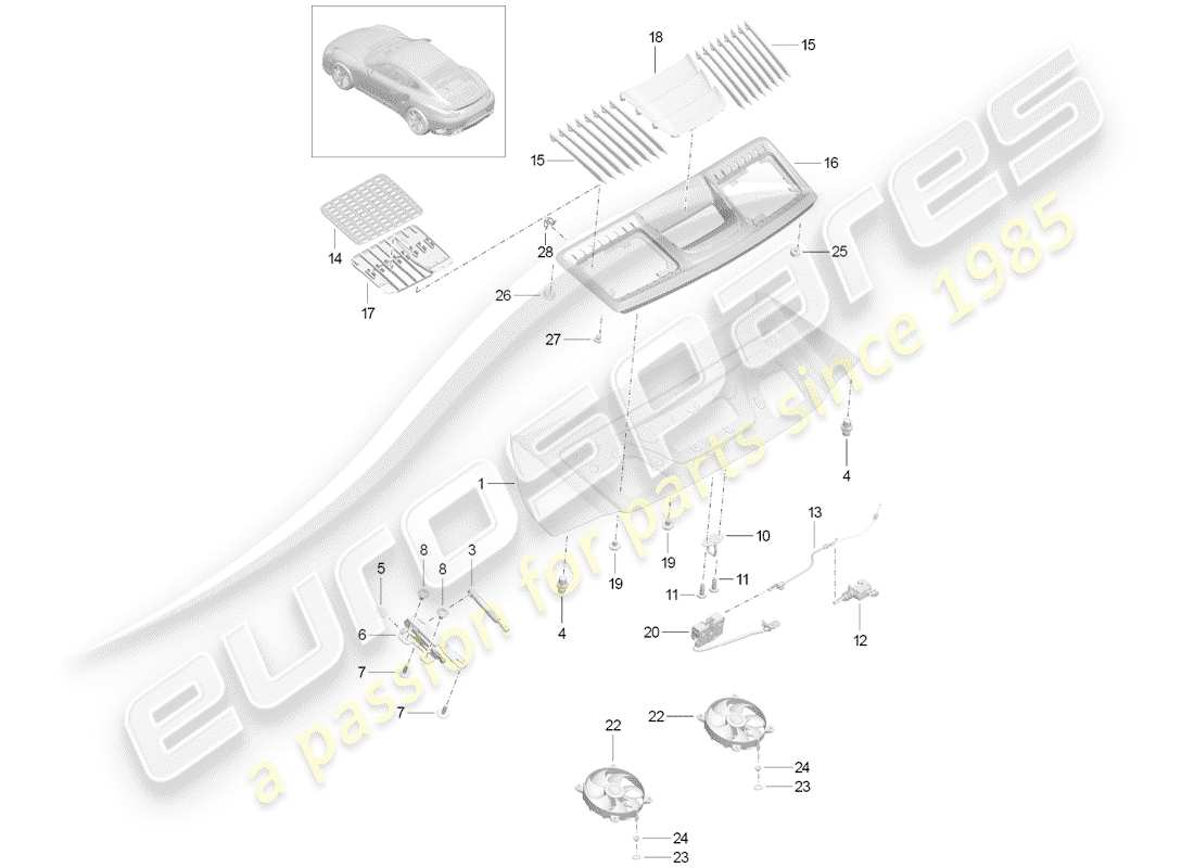 a part diagram from the porsche 991 parts catalogue