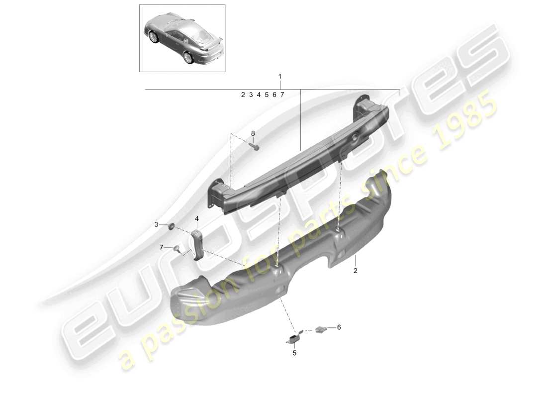 a part diagram from the porsche 991 parts catalogue