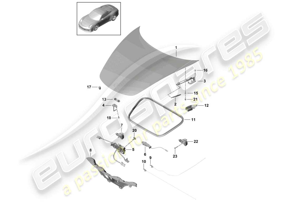 a part diagram from the porsche 991 parts catalogue