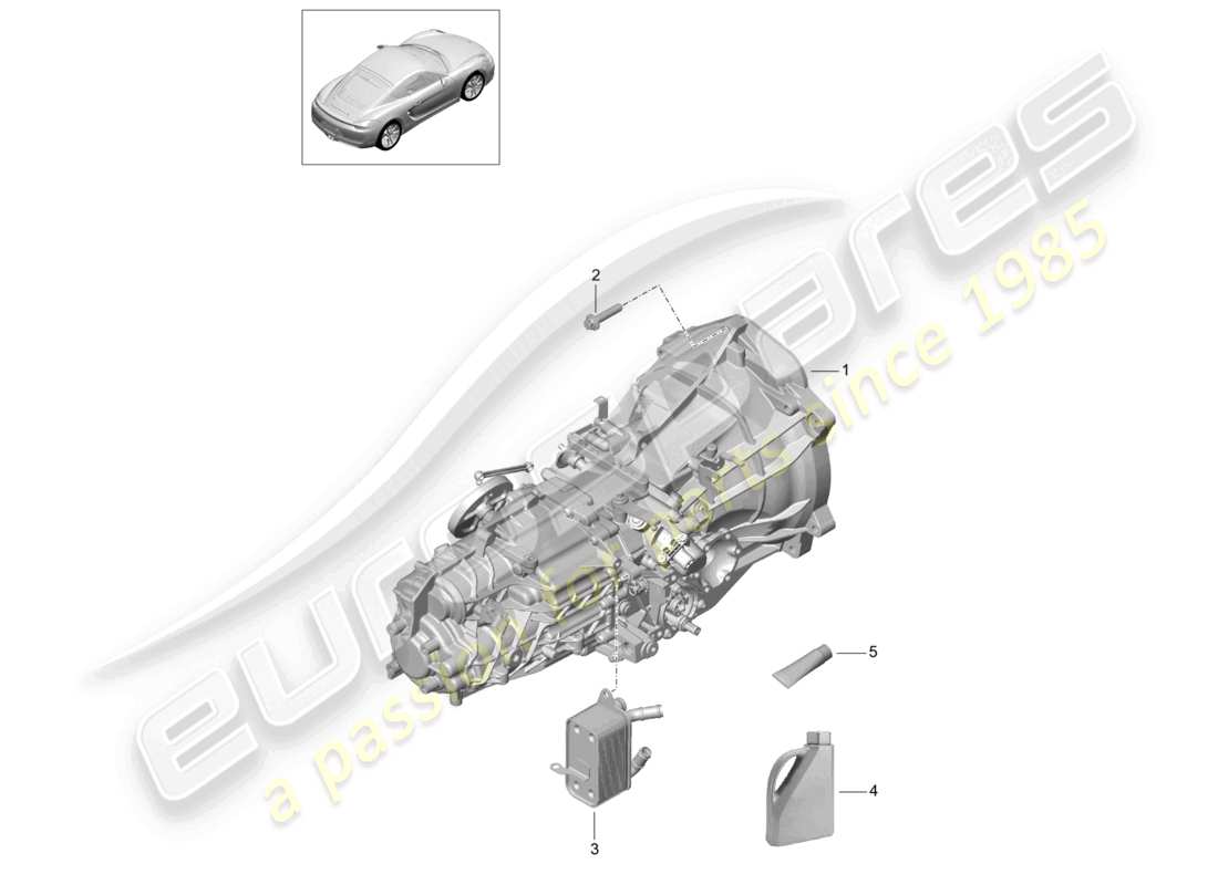 a part diagram from the porsche 2016 (981 cayman) parts catalogue