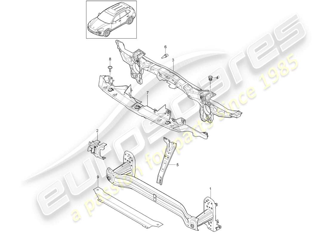 a part diagram from the porsche 2013 (cayenne e2 92a) parts catalogue