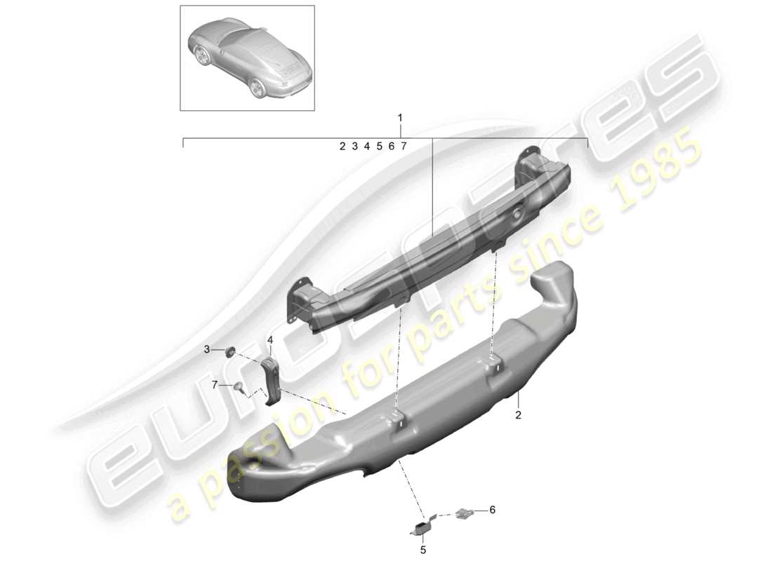a part diagram from the porsche 991 parts catalogue