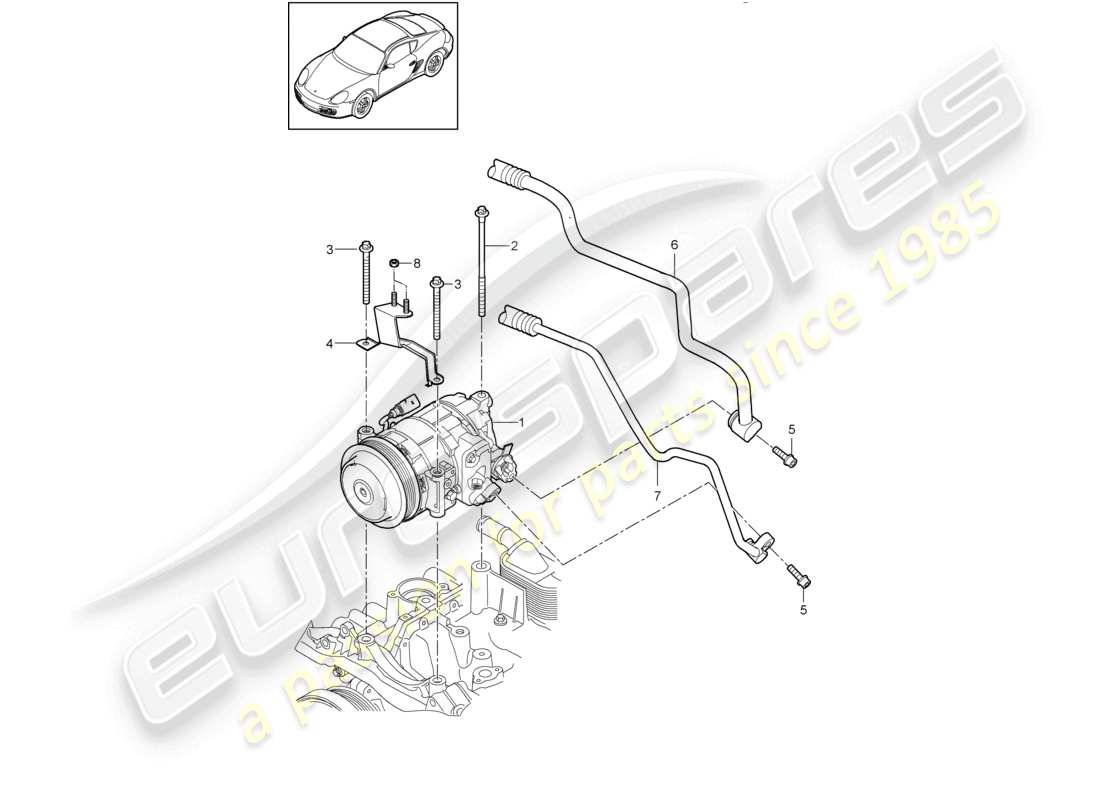 a part diagram from the porsche cayman parts catalogue