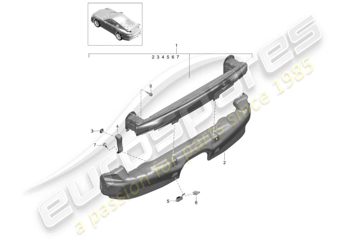 a part diagram from the porsche 991 parts catalogue
