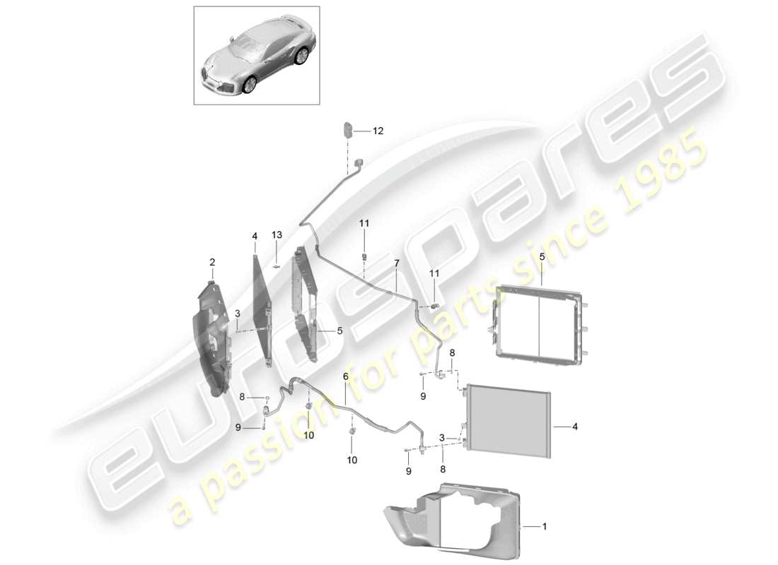 a part diagram from the porsche 991 parts catalogue