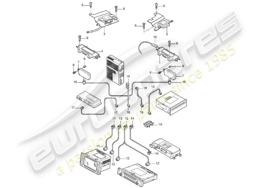 a part diagram from the porsche 2005 (cayenne e1 9pa) parts catalogue