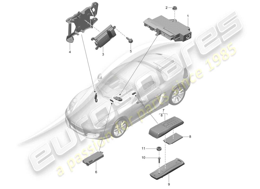 a part diagram from the porsche 2012 (981 boxster) parts catalogue