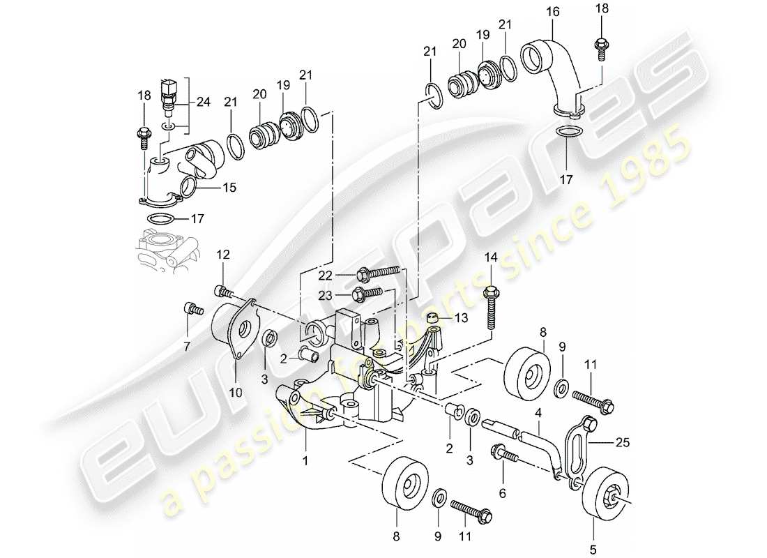 a part diagram from the porsche 2003 (996 gt3) parts catalogue