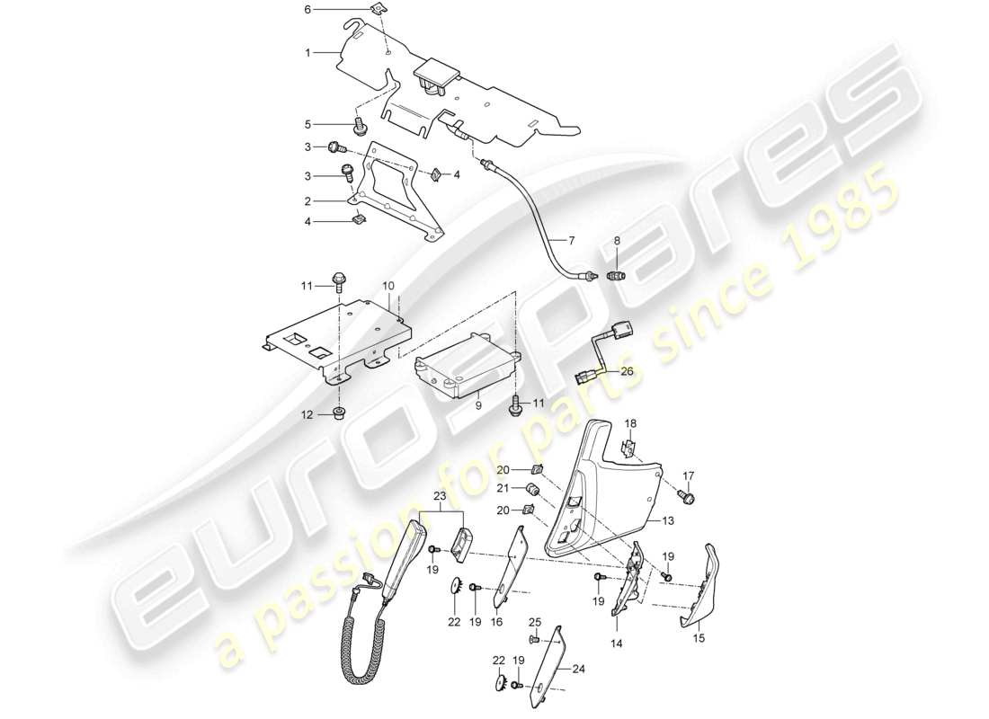 VIEW PARTS DIAGRAMS FROM THE PORSCHE CAYMAN PARTS CATALOGUE a part diagram from the porsche cayman parts catalogue