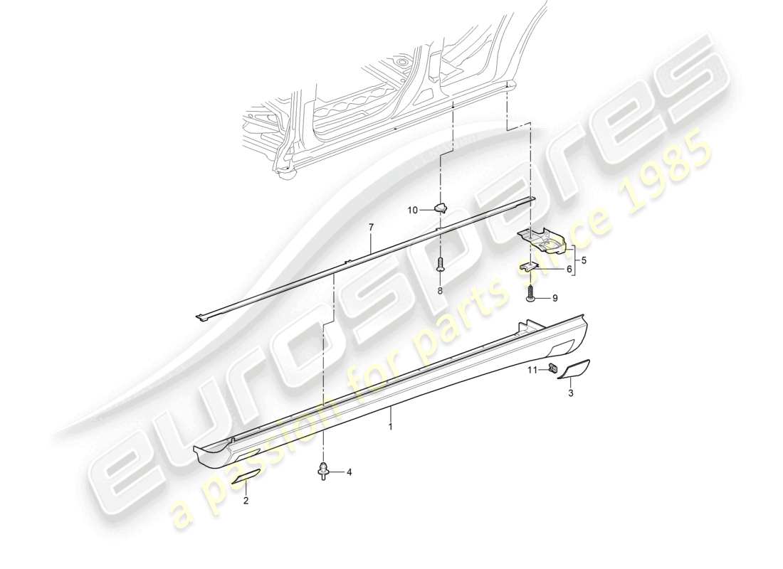 a part diagram from the porsche 2005 (cayenne e1 9pa) parts catalogue