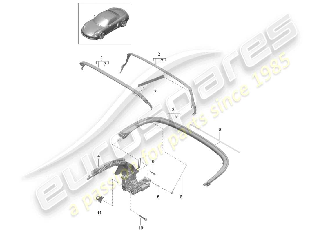 a part diagram from the porsche 2012 (981 boxster) parts catalogue