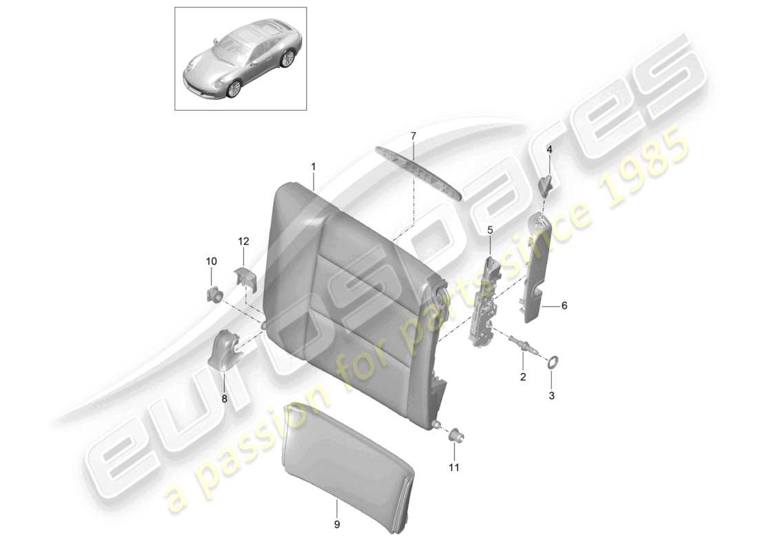 a part diagram from the porsche 2018 (991-2) parts catalogue