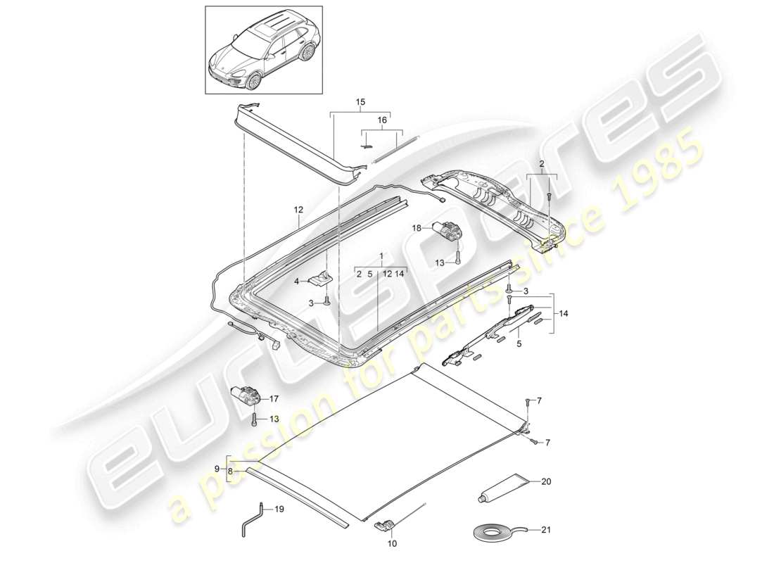 a part diagram from the porsche cayenne parts catalogue