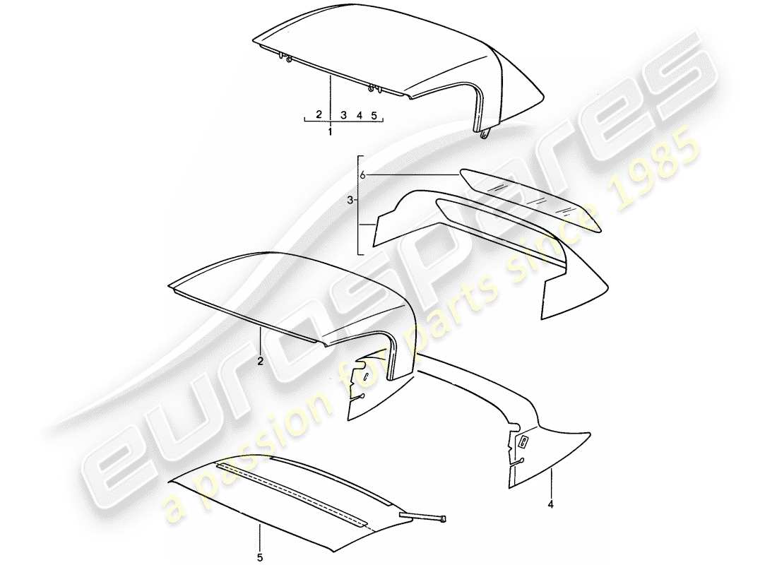 VIEW PARTS DIAGRAMS FROM THE PORSCHE 968 PARTS CATALOGUE a part diagram from the porsche 968 parts catalogue